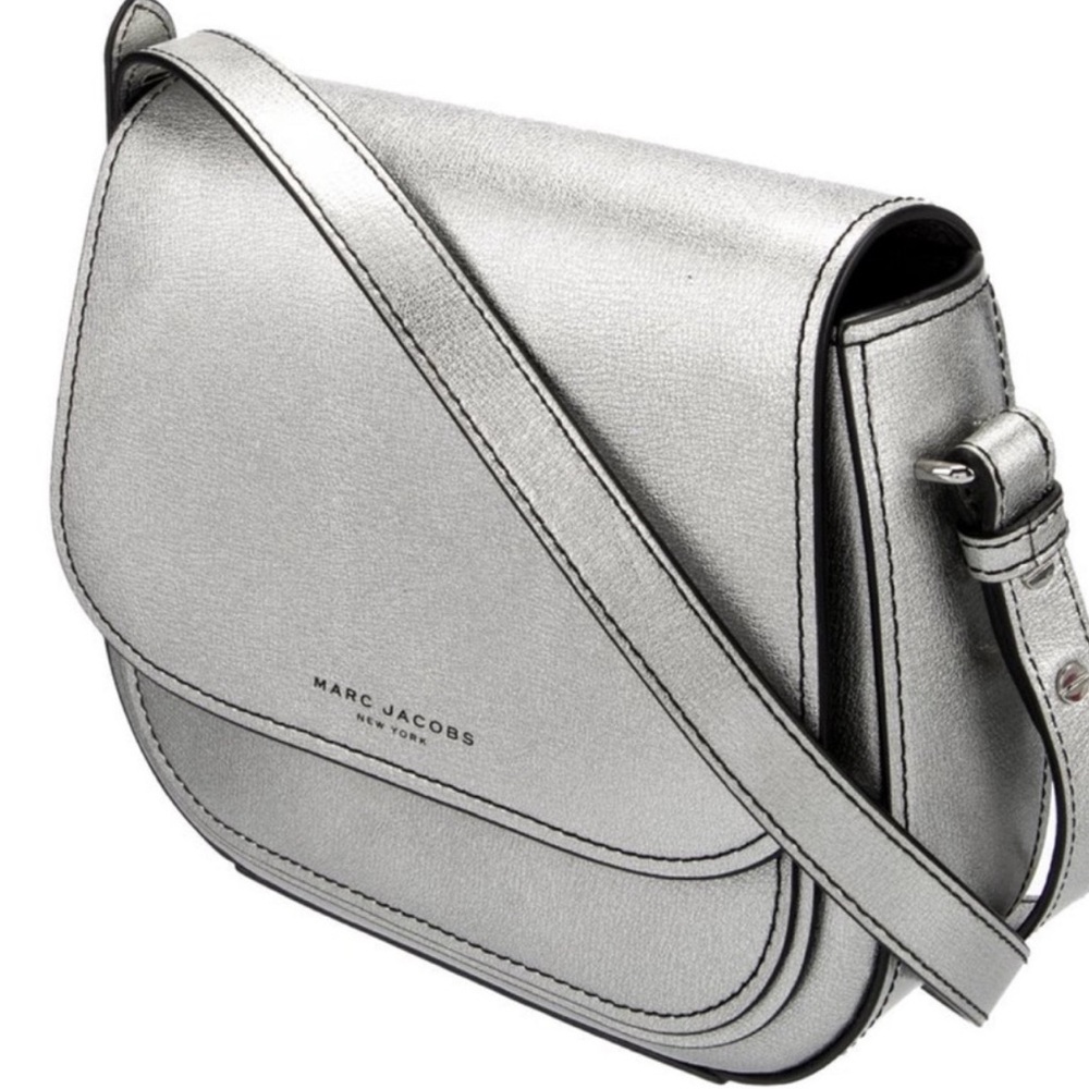 Marc Jacobs Silver Mini Ryder Crossbody Bag with Adjustable Strap - New!